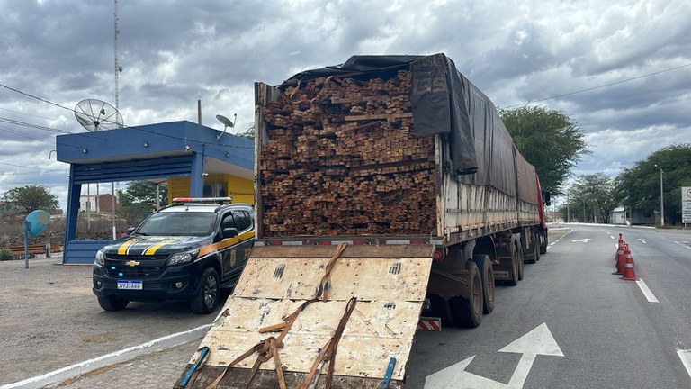 Caminhão carreta de madeira